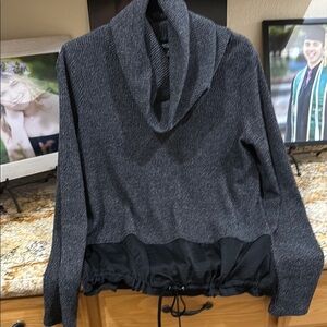 Simply Vera Vera Wang Gray Cowl Neck Sweater with Black Trim